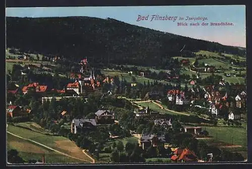AK Bad Flinsberg, Teilansicht mit Brandhöhe