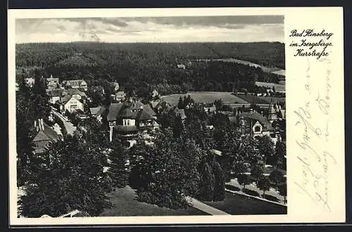 AK Bad Flinsberg im Isergebirge, Kurstrasse aus der Vogelschau