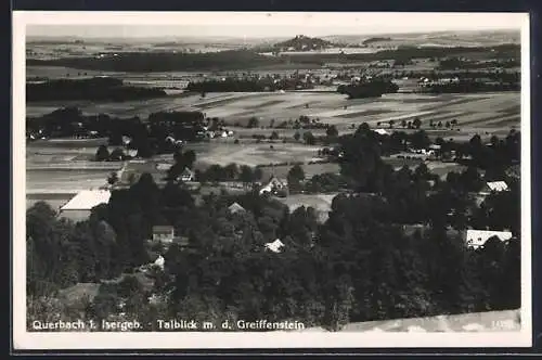 AK Querbach i. Isergeb., Talblick nach dem Greiffenstein