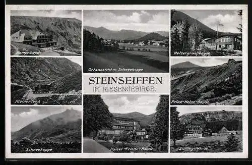 AK Steinseiffen, Hampelbaude, Kaiser-Friedrich-Baude, Schlingelbaude