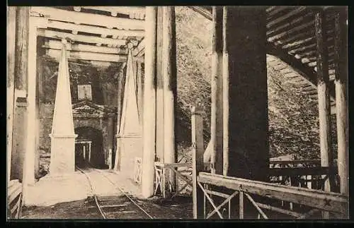 AK Wieliczka, Ansicht der Brücke an der Grotte
