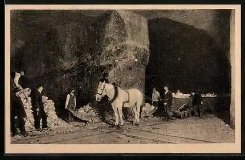 AK Wieliczka, Beförderung von Salz in d. Grube, Salzbergwerk