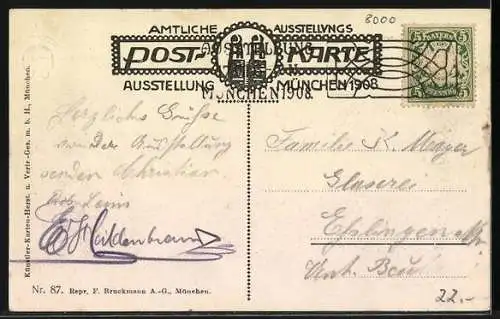 AK München, Ausstellung 1908, Künstlertheater