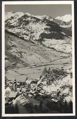 AK Grossarl, Totalansicht mit Bergblick im Winter