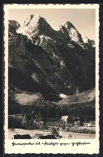 AK Hinterstoder /O. Ö., Dietlgut, Ortsansicht gegen Gipfelpanorama