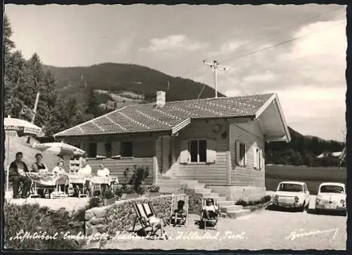 AK Kaltenbach /Zillertal, Emberglift, Gaststätte Liftstüberl mit Gästen