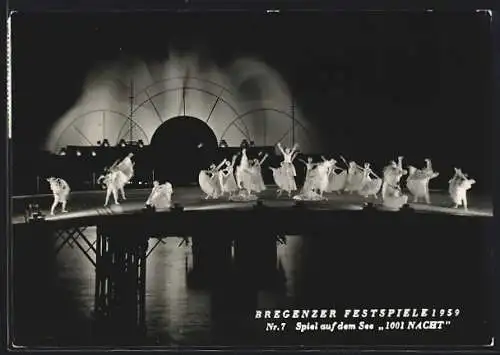 AK Bregenz, Bregenzer Festspiele 1959, Spiel auf dem See 1001 Nacht