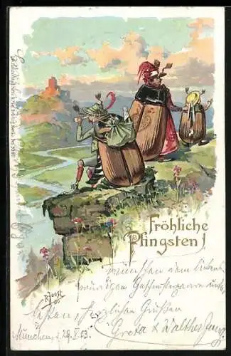 AK Maikäfer schaut mit Fernglas ins weite Tal