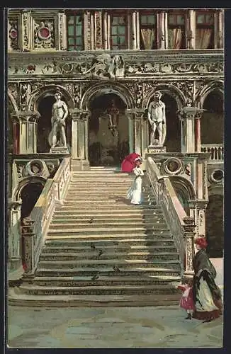 Künstler-AK Venezia, Scalone dei Giganti
