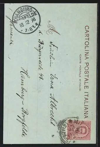 Mondschein-AK Tremezzina /Lago di Como, Teilansicht mit See- u. Bergblick aus der Vogelschau