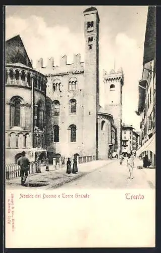 AK Trento, Abside del Duomo e Torre Grande