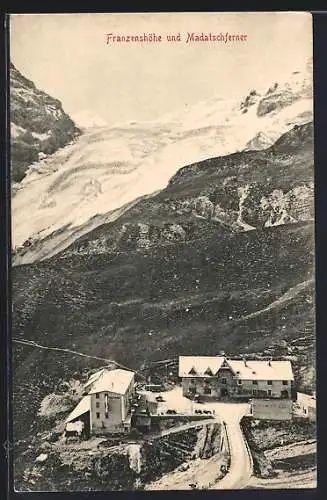 AK Franzenshöhe, Ortsansicht mit Madatschferner