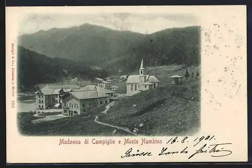 AK Madonna di Campiglio, Ortsansicht mit Monte Nambino