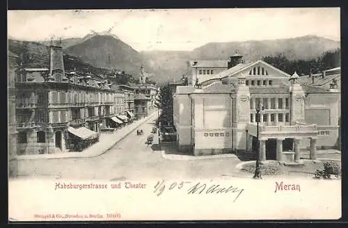 AK Meran, Habsburgerstrasse und Theater