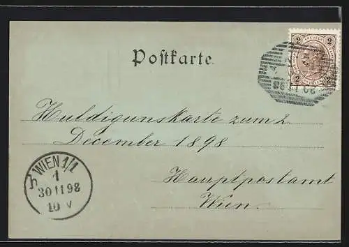 Mondschein-AK Bozen, Kirche, Gebäudeansicht