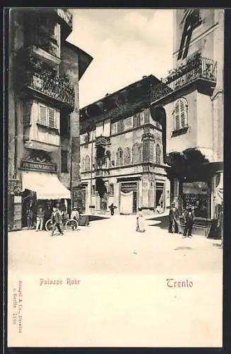 AK Trento, Strassenpartie am Palazzo Rohr