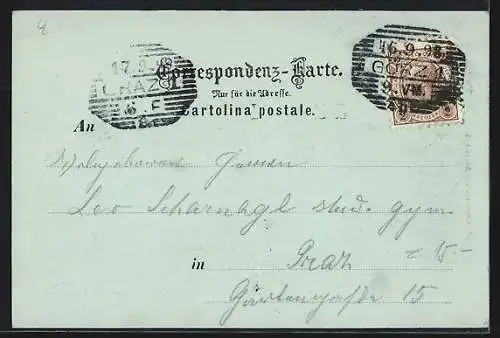 Mondschein-AK Trieste, Riva Carciotti, Strassenbahn