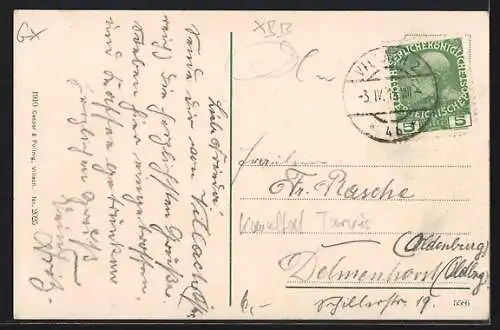 AK Tarvis, Maria Luschari, Ortsansicht mit Berglandschaft