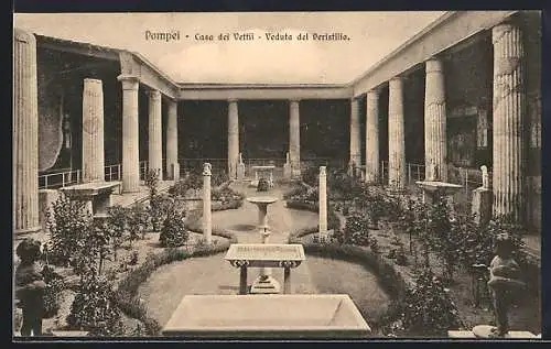 AK Pompei, Casa dei Vettii, Veduta del Peristilio