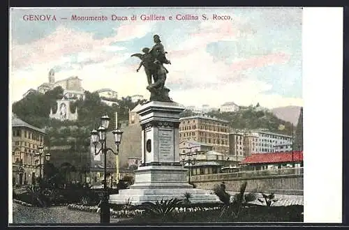 AK Genova, Monumento Duca di Galliera e Collina S. Rocco