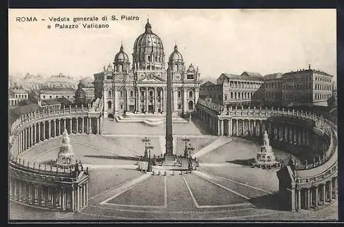 AK Roma, Veduta generale di S. Pietro e Palazzo Vaticano