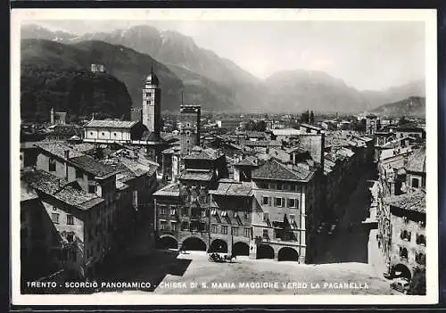 AK Trento, Scorcio Panoramico, Chiesa di S. Maria Maggiore verso la Paganella