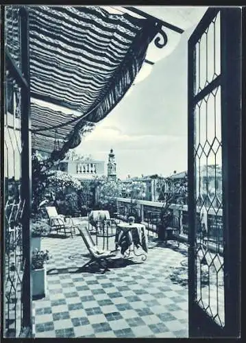 AK Venezia, Canal Grande, Pensione Casa Petrarca, Terrazza