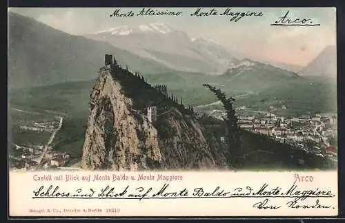 AK Arco, Castell mit Blick auf Monte Baldo und Monte Maggiore