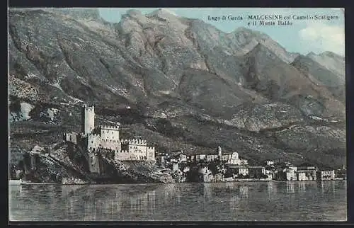 AK Malcesine /Lago di Garda, Castello Scaligero e il Monte Baldo