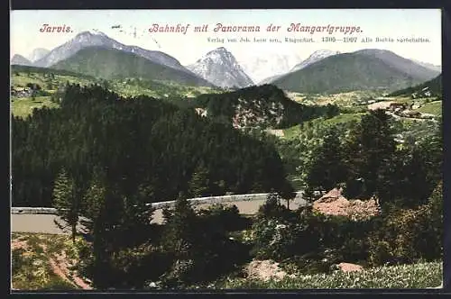 AK Tarvis, Bahnhof mit Blick zur Mangartgruppe