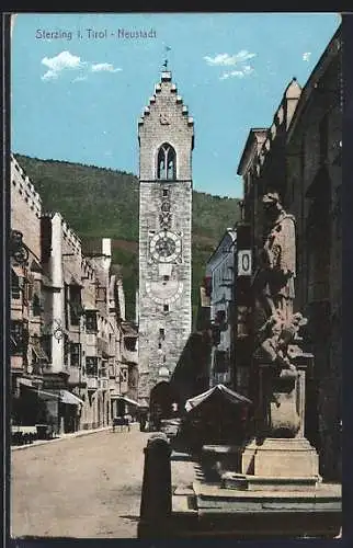AK Sterzing i. Tirol, Strassenpartie in der Neustadt