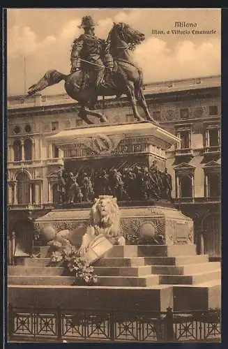 AK Milano, Monumento a Vittorio Emanuele