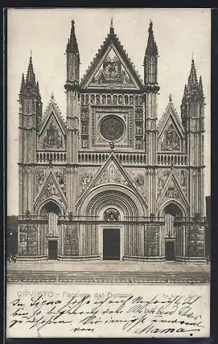 AK Orvieto, Vorderansicht vom Dom