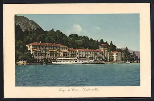 AK Cadenabbio /Lago di Como, Panorama mit Dampfer