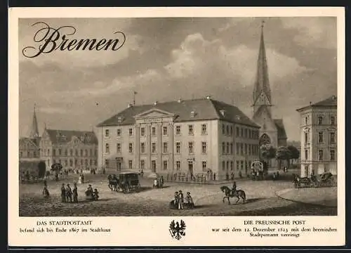 AK Bremen, Briefmarken-Werbeschau für das WHW 1937, Stadtpostamt im Stadthaus, Ganzsache