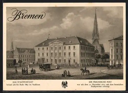AK Bremen, Briefmarken-Werbeschau für das WHW 1937, Stadthaus, Ganzsache