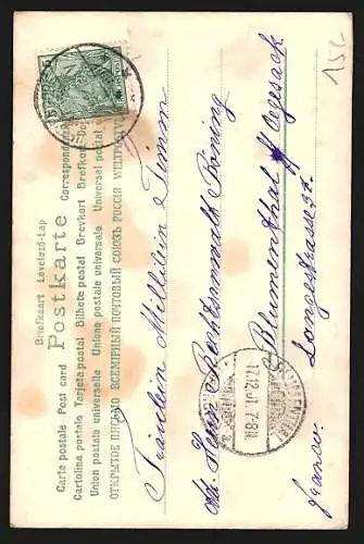 Lithographie Alte Fachwerkhäuser mit Strohdächern und leuchtenden Fenstern, Halt gegen das Licht