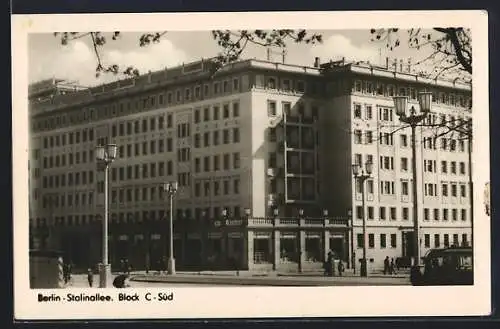 AK Berlin, Stalinallee mit Block C-Süd