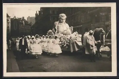 AK Wien, X. Deutsches Sängerbundesfest 1928, Festzug Schubertwagen