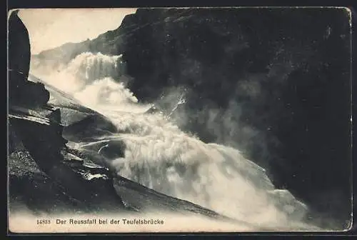 AK Reussfall, Blick auf den Reussfall bei der Teufelsbrücke