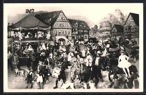 AK Sonneberg, Deutsches Spielzeugmuseum, Thüringer Kirmes, Spielzeug-Menschen, -Häuser und -Tiere