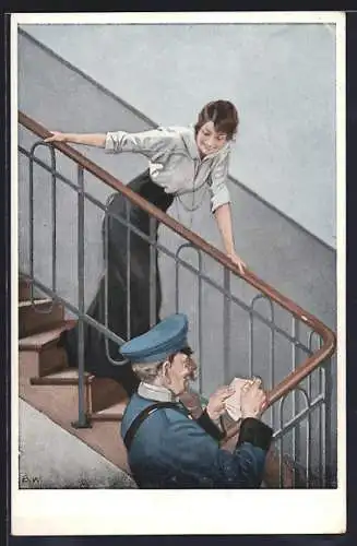 Künstler-AK Brynolf Wennerberg: Der Feldpostbrief