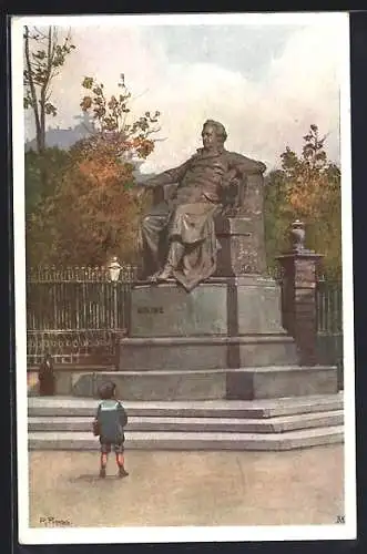 Künstler-AK R. Preuss: Wien, Goethe-Denkmal