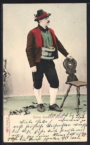 AK Stattlicher Meraner in Volkstracht