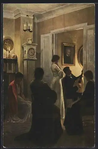 Künstler-AK Friis Nyboe: Musikabend