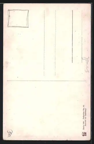 Künstler-AK Friedrich Perlberg: Sinai, Blick auf das Katharinenkloster unter den Bergen