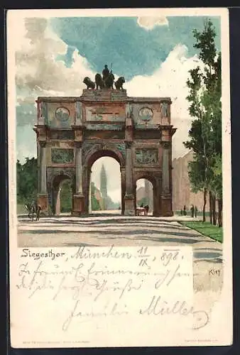 Künstler-AK Heinrich Kley: München, das Siegesthor
