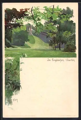 Künstler-AK Heinrich Kley: München, Partie im Englischen Garten