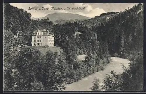 AK Spittal a. Drau, Lieserschlucht mit Sanatorium