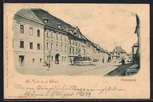 AK St. Veit a. d. Glan, Hauptplatz mit Brunnen